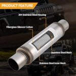Piclafe 3" Exhaust Muffler Resonator Stainless Steel 20" 2PCS - Image 3