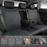 CAR PASS Leather Seat Covers Floor Mats Set SUV Truck Airbag Safe Black Gray - Image 3