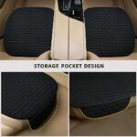 Universal Black Car Seat Cover w/ Storage Pocket - Waterproof Rear Seat Protector - Image 3