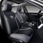 Premium Leather Car Seat Covers - Full Set 5-Seat Universal Fit Gray Black - Image 2