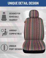 Premium Baja Saddle Blanket Seat Covers: Full Set, Orange Stripe, Universal Fit - Image 5