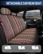 Premium Baja Saddle Blanket Seat Covers: Full Set, Orange Stripe, Universal Fit - Image 3