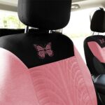 BESULEN Pink Butterfly Car Seat Covers 2Pack Non-Slip Breathable - Image 6