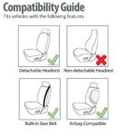 FH Group Universal Black Front Car Seat Covers with Seatbelt - Image 5