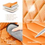 Subaru Crosstrek Leather Seat Covers | Waterproof Airbag Compatible | Black Orange - Image 5