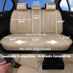 Premium Beige Leather Car Seat Covers - Waterproof Full Set Universal Fit - Image 3