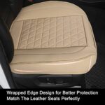 Premium Leather Car Seat Covers | Universal Fit | Anti-Slip Protection | Beige - Image 5