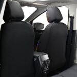 Black Rainbow Car Seat Covers Full Set Leather Front Rear Universal - Image 4