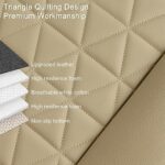 Premium Leather Car Seat Covers | Universal Fit | Anti-Slip Protection | Beige - Image 3