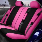 Pink Universal Car Seat Covers Set w/ Floor Mats, Steering Wheel & Seat Belt Pads - Image 3