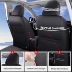 Toyota RAV4 2019-2024 Leather Car Seat Covers Full Set Waterproof Black - Image 3