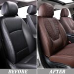 Waterproof Pink Car Seat Covers Full Set Universal Fit Lumbar Support - Image 5