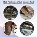 2.5" Stainless Steel Exhaust Band Clamps 2pc T304 Lap Joint - Image 6