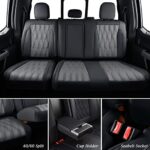 Premium Leather Ford F150 Seat Covers 2015-2024 Full Set Crew Cab Black Gray - Image 5