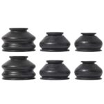 6PCs Universal Ball Joint Head Dust Protection Tie Rod Boot Cover Automotive Replacement Tie Rod End Boots Rubber Track Turn Lower Upper Repair Kit Car Suspension Steering Parts Accessories 3x2 Sizes
