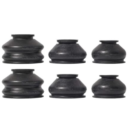 6PCs Universal Ball Joint Head Dust Protection Tie Rod Boot Cover Automotive Replacement Tie Rod End Boots Rubber Track Turn Lower Upper Repair Kit Car Suspension Steering Parts Accessories 3x2 Sizes