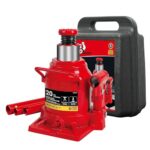 Big Red 20 Ton (40,000 lb) Low Profile Hydraulic Bottle Jack with Carrying Case，Red