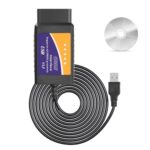 CERRXIAN ELM327 OBD2 USB Adapter OBD2 to USB Scanner Adapter OBDII Diagnostic Cable OBDii Scanner Code Reader Auto Car Professional OBDII Scan Tool with CD-ROM 1.5M/ 5FT