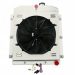 Cubauto 4 Row Radiators+Shroud fan+Relay Compatible For 47-54 48 49 50 51 52 53 Chevy Truck 3100 3600 3700 3800 L6,Full Aluminum Automotive Replacement Engine Radiators