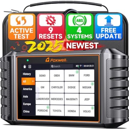 FOXWELL NT716 Bidirectional OBD2 Scanner – ABS, Airbag, Transmission, Engine Scanner with 9 Service Resets Including ABS Bleeding Oil Light, EPB, BMS, DPF, Throttle Relearn, Orange