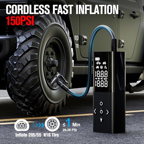 GOOLOO 150PSI Portable Tire Inflator Fast Auto Shutoff Air Pump - Image 2