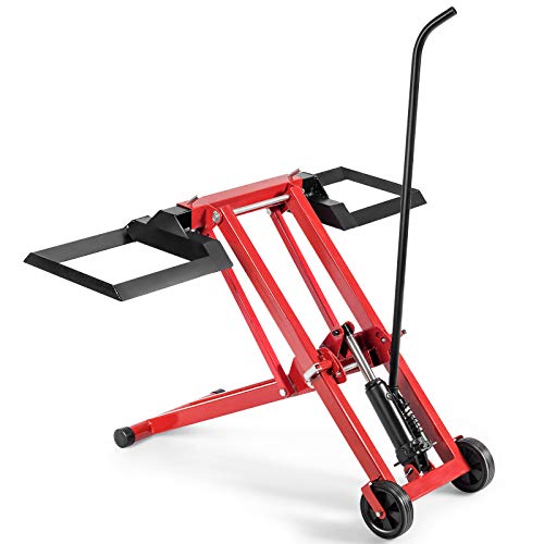 Goplus Lawn Mower Lift, 500LBS Zero Turn Mower Lift with Goplus Lawn Mower Lift, 500LBS Zero Turn Mower Lift with Hydraulic Jack, Mower Lift Jack for Riding Tractors
