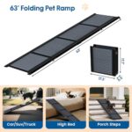 HBTower 63" Folding Dog Ramp for Large Dogs Up to 250lbs SUV Car - Image 2