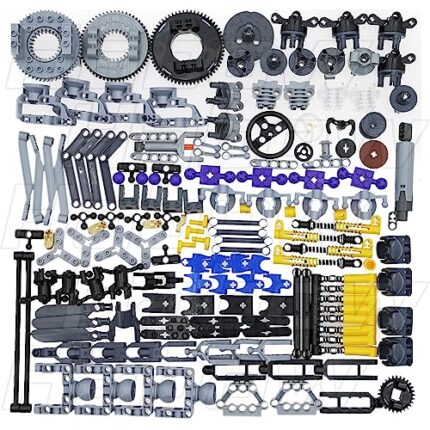 Habow 192pcs Technic Parts - Axle Pin Connector, Wheels, Link Chain, Steering, Suspension, Engine, Linear Actuator, Shock Absorber, MOC Replacement Pieces