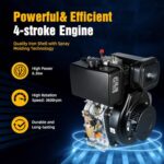 Powerful 10HP Diesel Engine 418CC Single Cylinder Air-Cooled Manual Start Pump Tiller Motor - Image 2