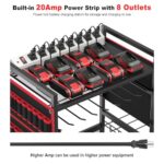 JUNNUJ Rolling Tool Cart Organizer with 20A Charging Station Red - Image 2