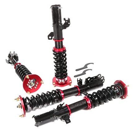 KILOAUTO Adjustable Coilovers Suspension Kit fit for 2007-2011 for Toyota Camry Coilover Struts Spring Shocks(Red)