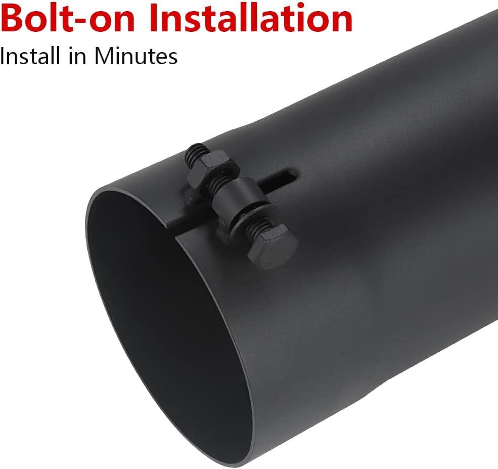Bold black Exhaust Tip: Transform Your Ride's style!