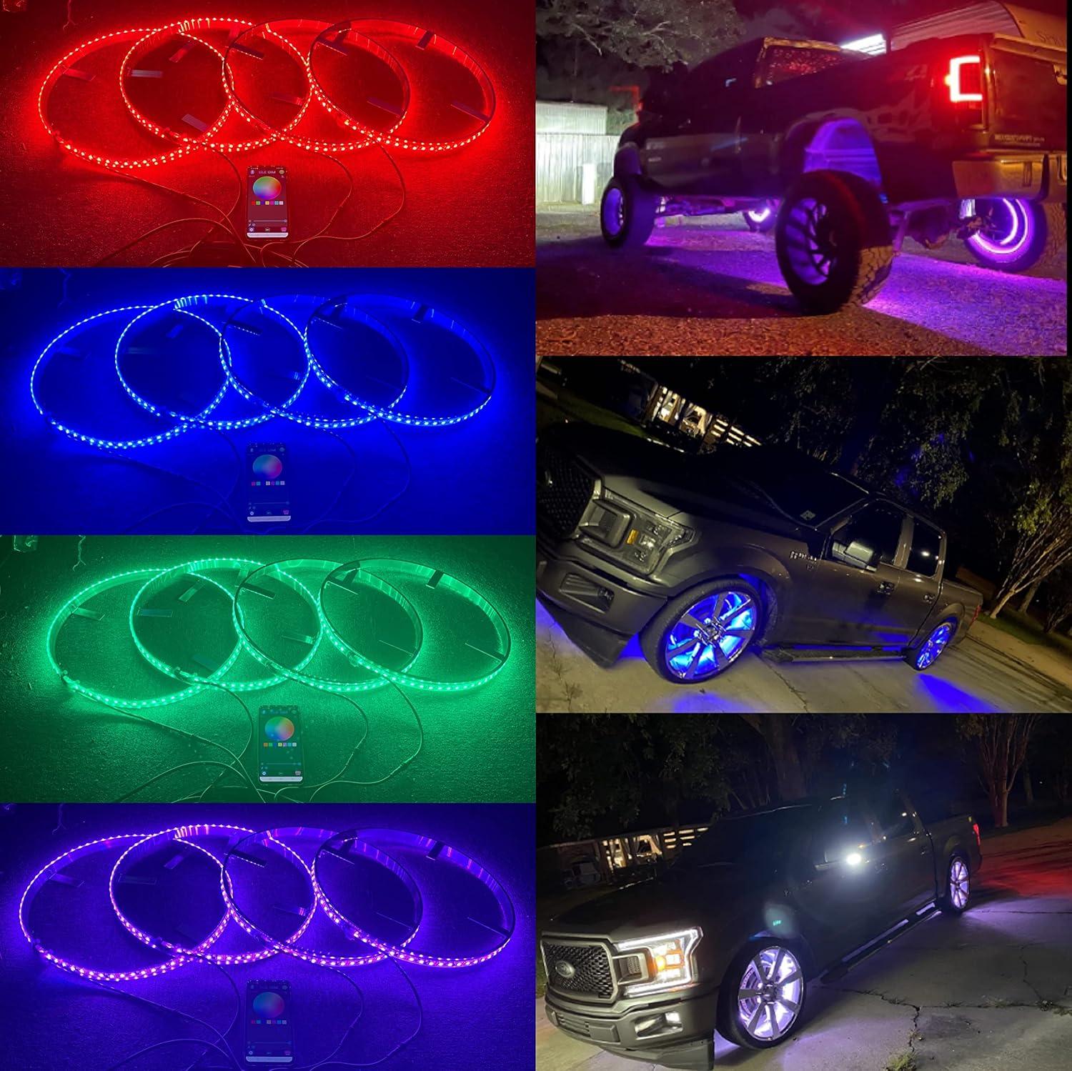 Transform Our Ride with⁢ RGB LED Wheel Lights & Bluetooth Control!