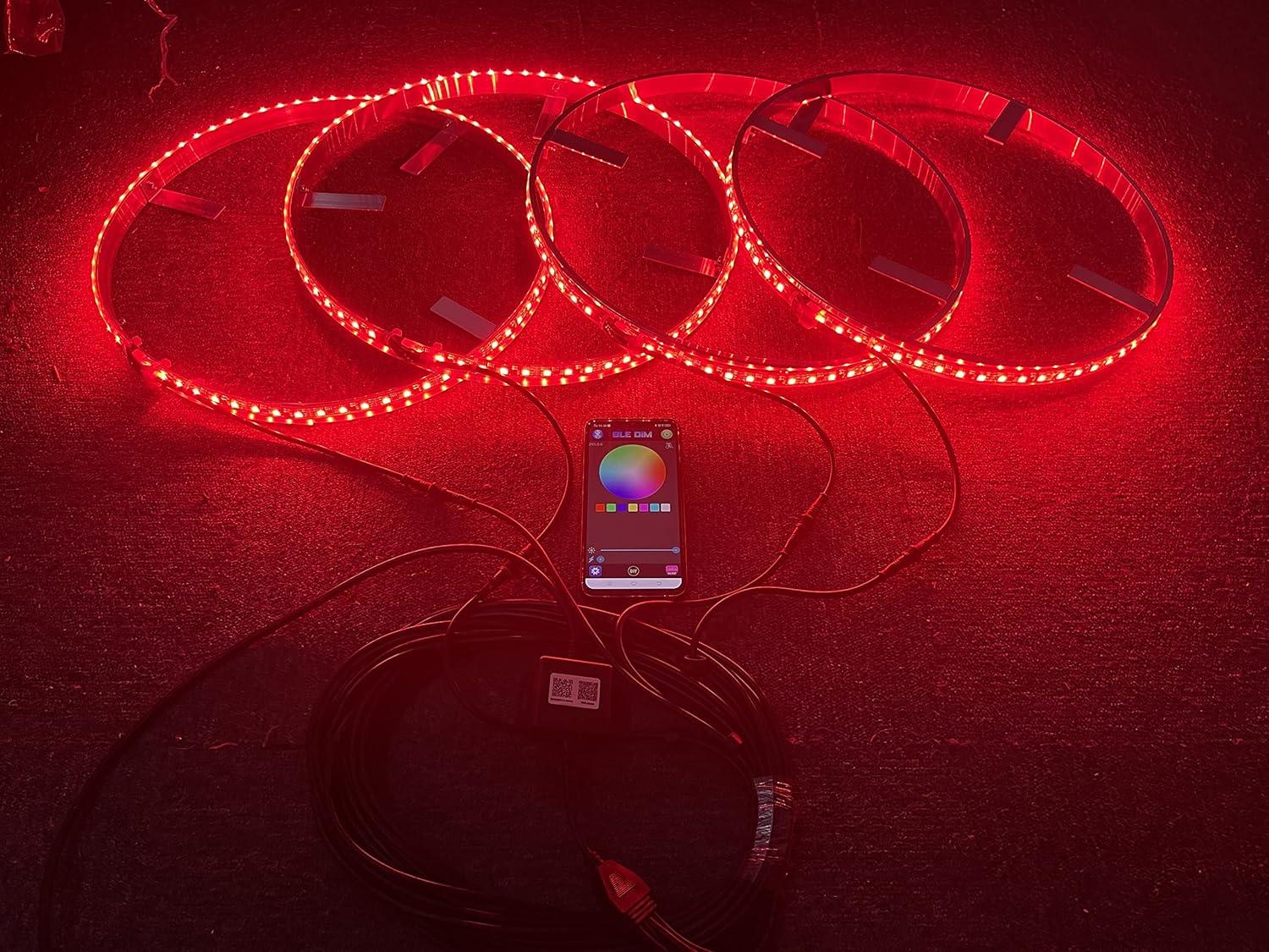Transform Our Ride with RGB LED Wheel Lights & Bluetooth⁣ Control!