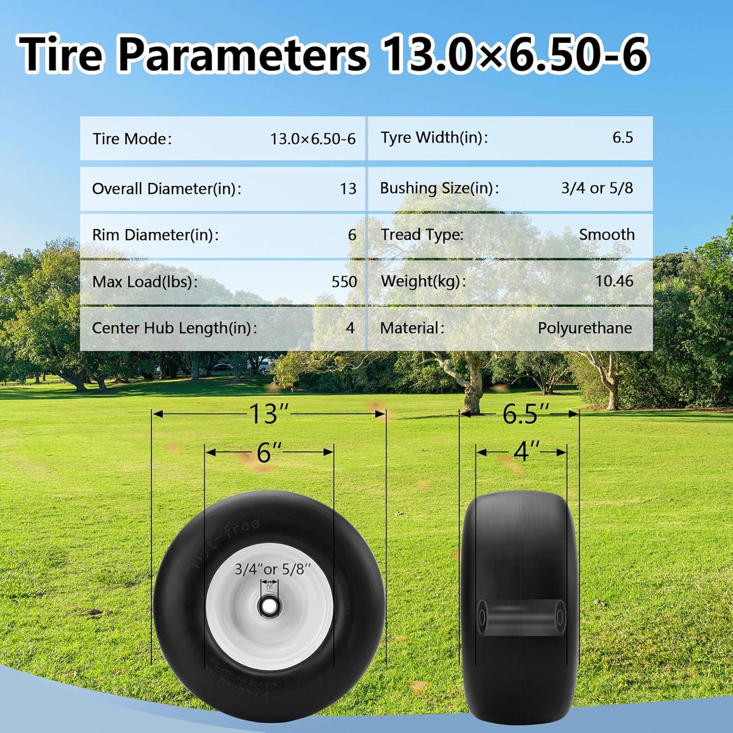 Ride Smoothly with Our 13x6.50-6 Flat Free Tires & Adapters!