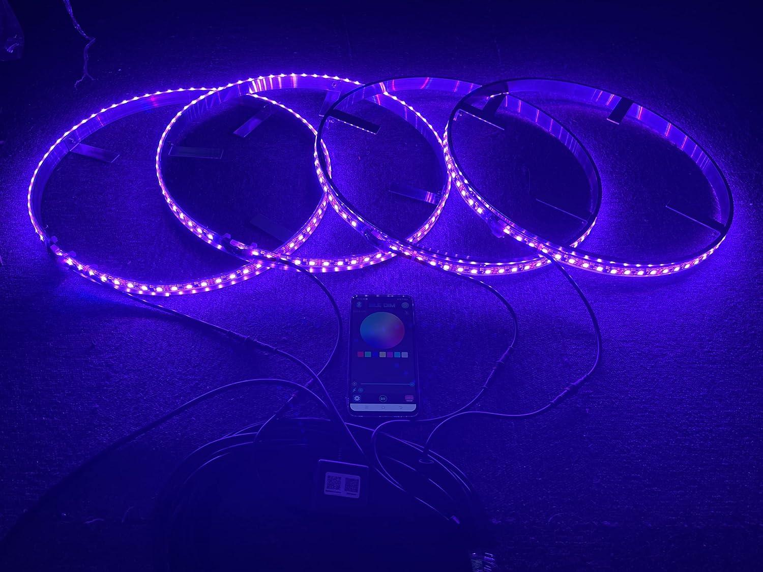 Transform Our⁢ ride with RGB LED Wheel Lights & Bluetooth Control!