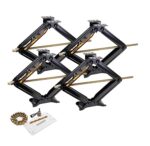 LIBRA Set 4 24" 6000lbs RV Trailer Camper Stabilizer Leveling Scissor Jacks w/Dual Power Drill sockets & mounting Hardware Set