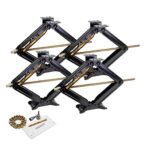 LIBRA Set 4 24" 6000lbs RV Trailer Camper Stabilizer Leveling Scissor Jacks w/Dual Power Drill sockets & mounting Hardware Set