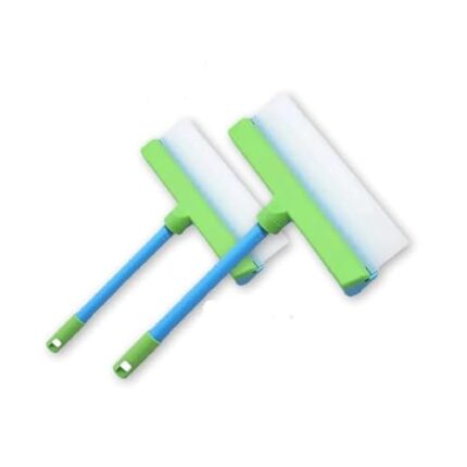 LOKLNEYK Aqua Blade Window Cleaning Kit, Aquaswipe Recyclable Silicone Window Squeegee with Microfiber Scrubber, Applicable to Windows Mirrors Cars (2Pcs-Green)