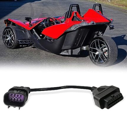 Lqito 16 pin Female to 8 pin OBD2 Diagnostic Connector Fits Polaris ATV Motorcycle Slingshot,RZR, Ranger, General, Sportsman, ACE,etc
