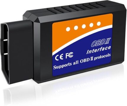 OBD2 Bluetooth Scanner for iPhone iOS Android Windows Car Code Reader Enhanced Auto Diagnostic Scan Tool Odb2 OBDII Adapter Check Engine Light Live Data Reset Vehicle Performance Test Exclusive APP