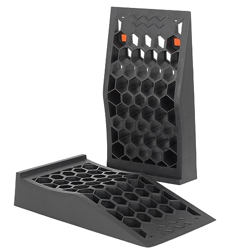 OULEME Low Profile Car Service Ramp with Anti-Slip Pads, 2 OULEME Low Profile Car Service Ramp with Anti-Slip Pads, 2 Pack for Oil Changes and Lift Vehicle Maintenance, Low Car Tire Ramps for Jack Support