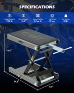 Orion 1100lb Motorcycle Scissor Lift Jack Wide Deck ATV Dirt Bike Stand - Image 2