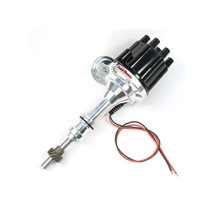 PerTronix D130700 Flame-Thrower Billet Electronic Ignition Distributor with Ignitor II Technology, Compatible with Ford Small Block Engines, Plug and Play, Vacuum Advance Type, Black Female Cap