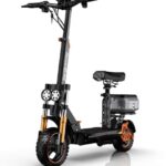 Ruitoo M5 Pro Electric Scooter, 1600W Brushless Motor, Range 70-80KM, Max Speed 34 MPH, Max Load 264LBS, Dual Suspension & Hydraulic Damping System, E-Scooter with Seat & Storage Box for Adults