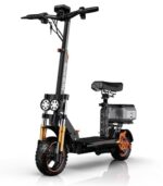 Ruitoo M5 Pro Electric Scooter, 1600W Brushless Motor, Range 70-80KM, Max Speed 34 MPH, Max Load 264LBS, Dual Suspension & Hydraulic Damping System, E-Scooter with Seat & Storage Box for Adults