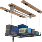 Soywey 4x4FT Ceiling Storage Racks Lift,Overhead Garage Storage Rack,Adjustable Organization System,Workshops or Basements