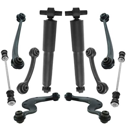 TRQ Rear Suspension Kit Control Arm Control Arm Link Shock Absorber Sway Bar Stabilizer Link Compatible with 08-17 Buick 09-17 Chevrolet 07-16 GMC 07-10 Saturn