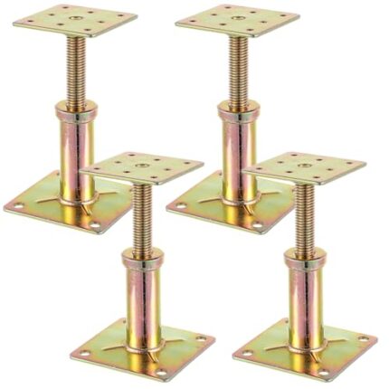 Threlaco 4 Pack House Floor Jack, Hand Jacks for Lifting and Leveling, 4.3" - 6.6" Adjustable Height Range, Telescoping Jack for Temporary Support Adjustment Height Range Capacity
