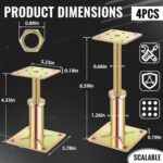 Threlaco 4 Pack Adjustable Floor Jack 4.3-6.6 Lift House Level - Image 2